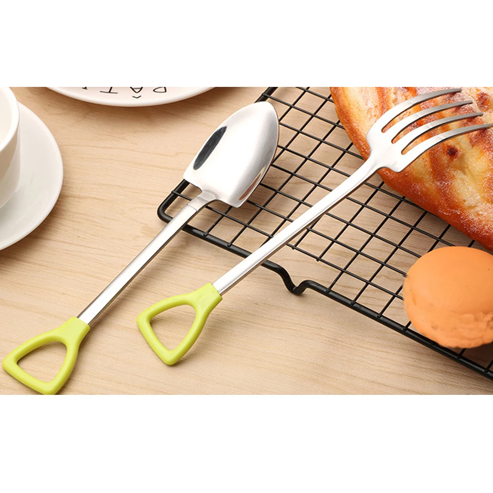 

2pc/set Baby Dishes Stainless Steel Baby Spoon Fork Portable Box Set Cartoon Baby Feeding Food Training Tableware For Children