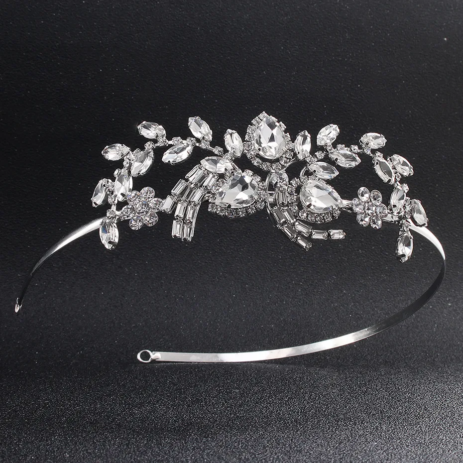 

Europe And America Big Brand Design Style Crown Delicacy Modeling Special Shape Glass Bride Crown Marriage Headdress