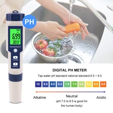 

Portable Pen Type Temperature Meter Digital Water Quality Monitor Tester for Pools Drinking Aquariums 5 in 1 TDS/EC/PH/Salinity