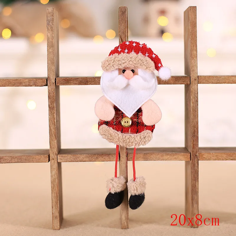 Рождественская елка Декор керст Санта Клаус Снеговик кукла Navidad украшения Рождественские украшения для дома Natal Noel Новогодний подарок - Цвет: style4-8-santa