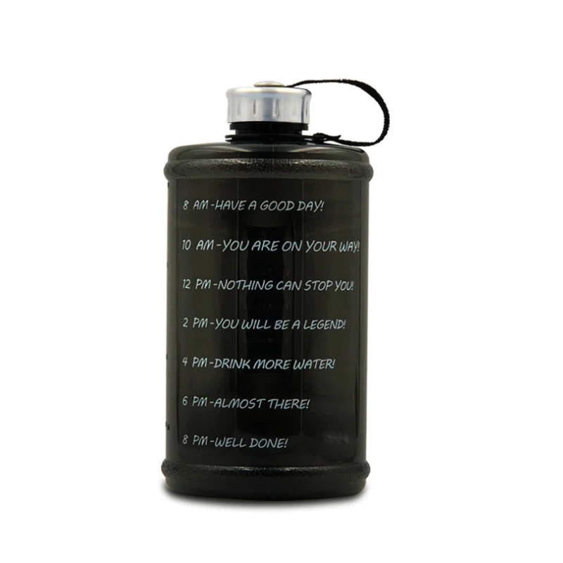 black 2.2L вместительная, пластиковая бутылка для воды, портативные бутылки для питьевой воды, Спортивная бутылка для тренировки BPA бесплатно - Цвет: black