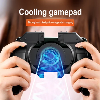 

PUBG Mobile Joystick Controller Turnover Button Gamepad For PUBG IOS Android 4 Finger Operating Gamepad With Cooling Fan Gamer