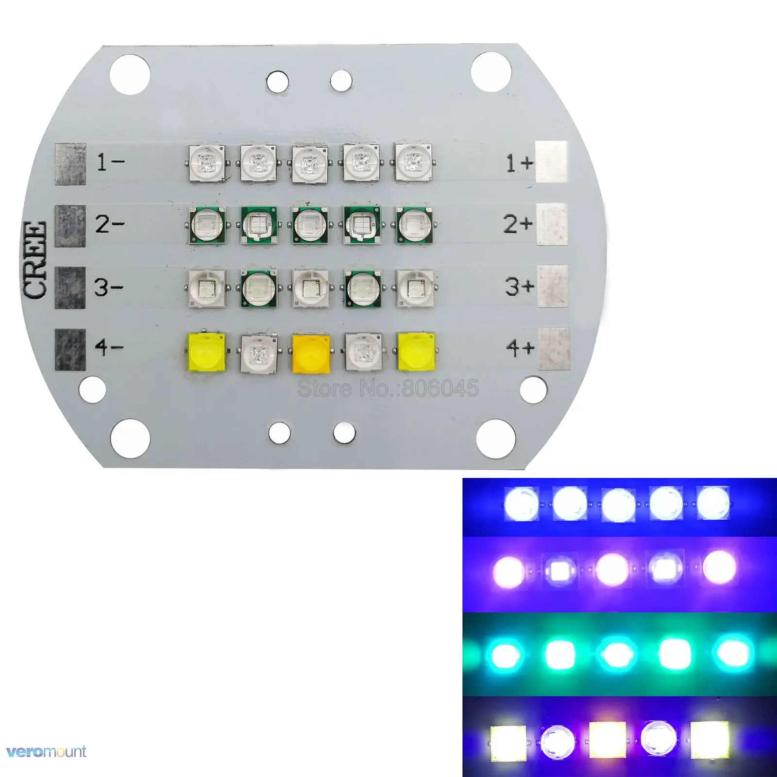 4 канала 20 светодиодный Cree XTE XPG3 XPE2+ Epi светодиодный s DIY светодиодный светильник 395NM 420NM 490NM 450nm 6500K 3000K смешанный цвет для аквариума