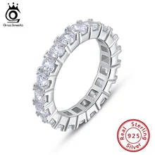 ORSA JEWELS Новые Потрясающие женские тонкие кольца с цирконием из стерлингового серебра, вечерние кольца для свиданий, подлинные кольца 925, модное ювелирное изделие SR205