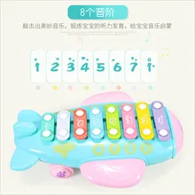 Детский игрушечный музыкальный инструмент пианино восьми-Цвет октавы гироборд с колесами 8 дюймов креативный музыкальная шкатулка крупный самолет, аэробас, Orff ударный инструмент