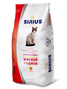 

Sirius meat diet for cats 0,4 kg * 8 PCs