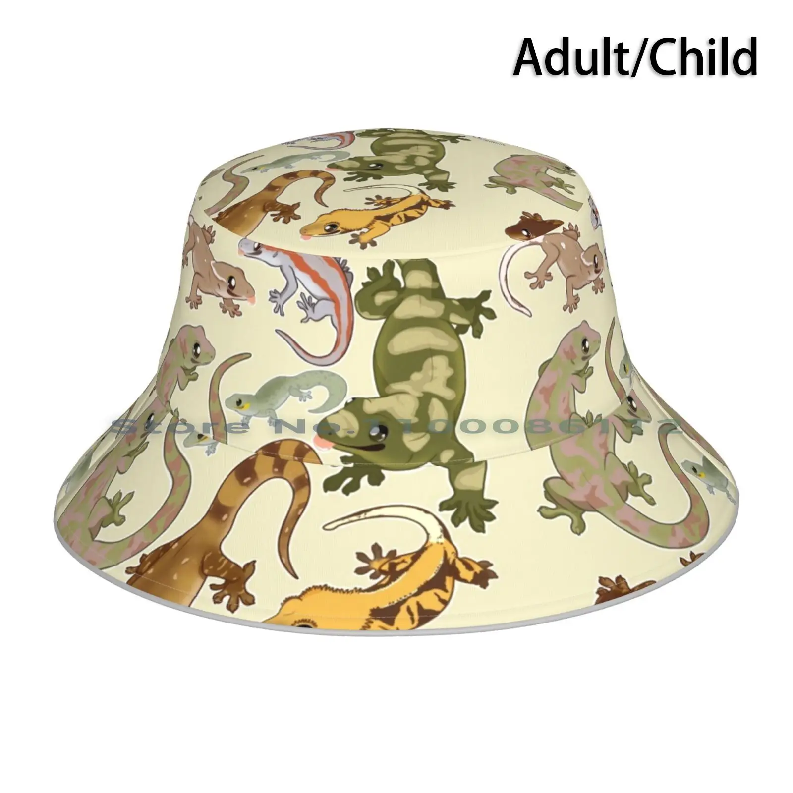 Nuova Caledonia Geckos Cappello Da Pescatore Berretto Da Sole Nuova Caledonia Gecko Crested Gargoyle Leachie Chahoua Rettile Pieghevole Pescatore All'