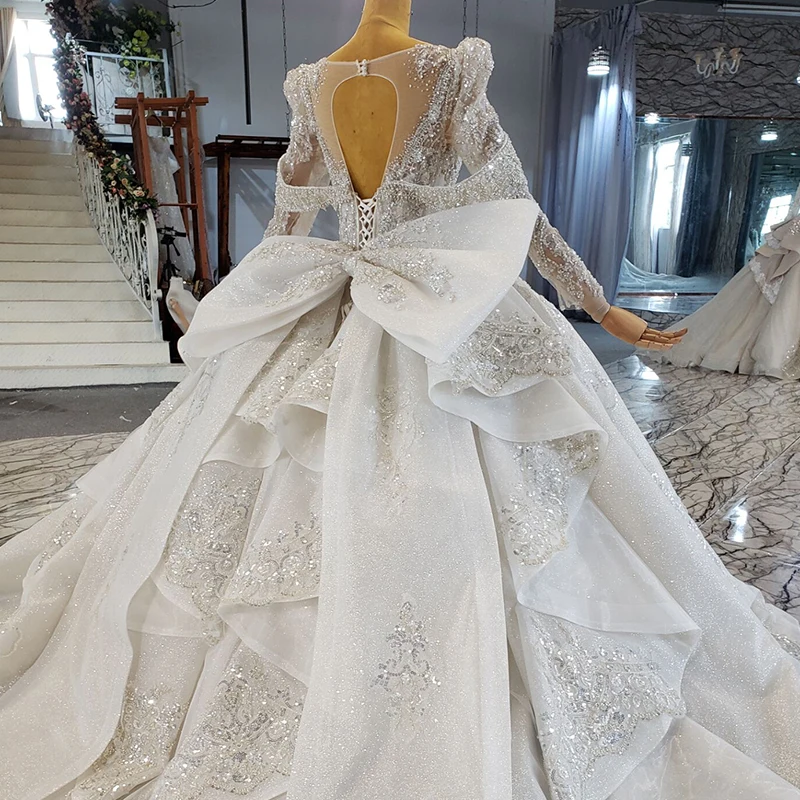 HTL2234 civil boho wedding dress long sleeve plus size ball gown wedding dress 2021 bridal suknia ślubna z długim rękawem 6
