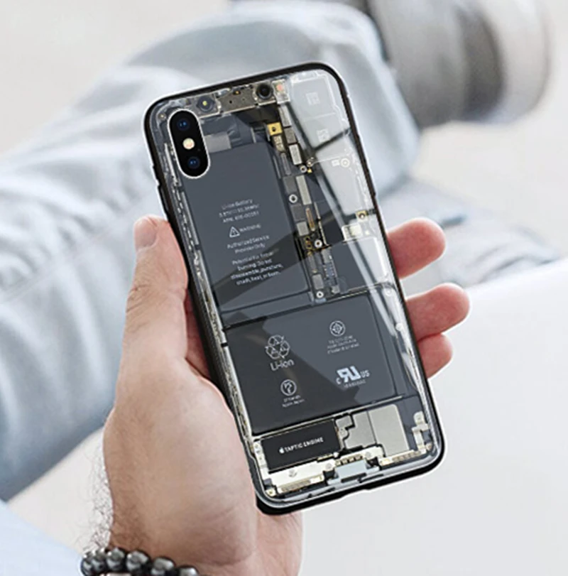 Circuit board 10 шт./лот, чехол для iPhone 5 5S SE для телефона 6, 6 S, 7, 8 Plus, X, XR, XS, 11 Pro Max, закаленное стекло, силикон, туманность, мрамор, дым, узор - Цвет: Circuit board