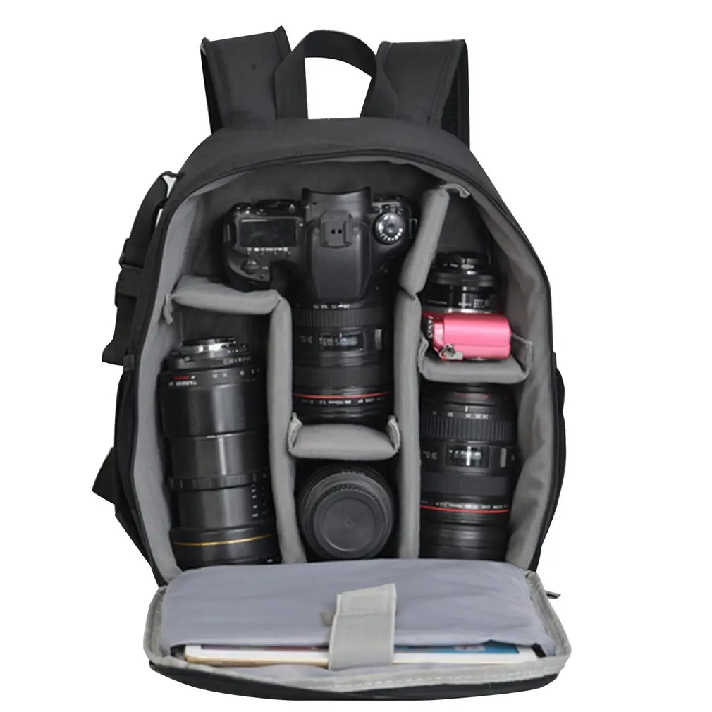 Профессиональная камера рюкзак сумка чехол водонепроницаемый с модульными вставками для DSLR сплошной цвет камера видео сумка