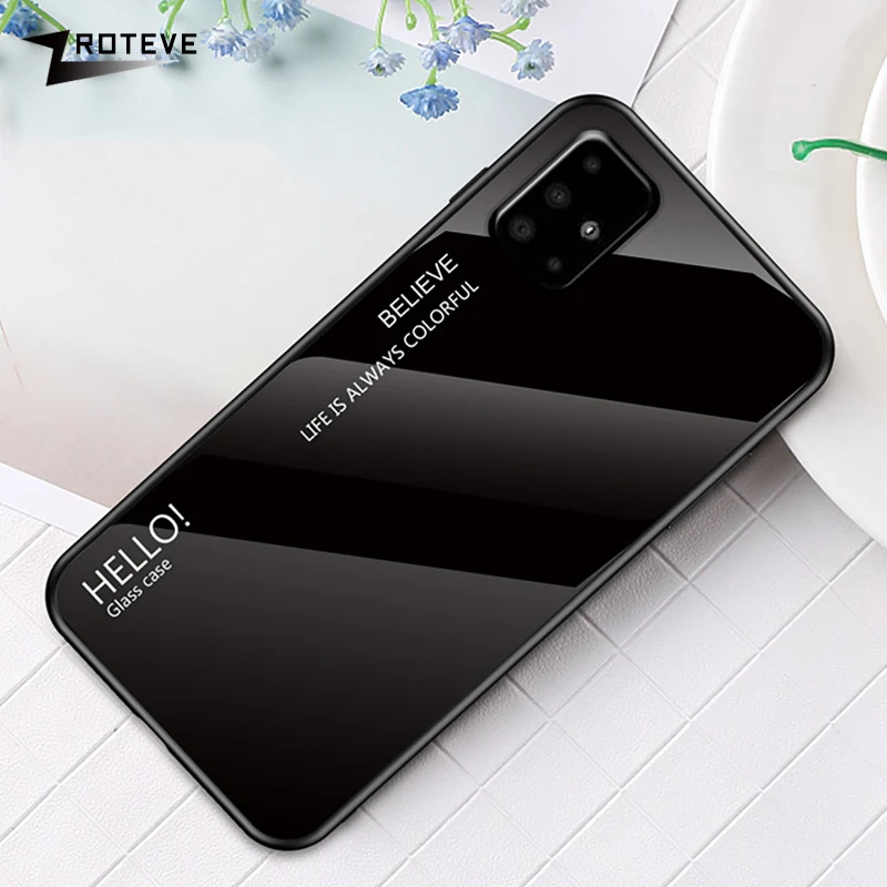 ZROTEVE чехол для Samsung A01 A21 A51 A71 силиконовый Galaxy стеклянная задняя крышка A81 A91 |