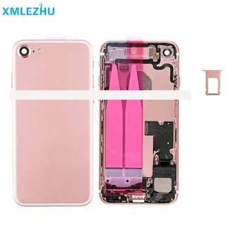

5Pcs High Quality For iphone 7 7 Plus with Flex Cable Back Housing Full Assembly Battery Cover Door Rear Middle Frame Chassis