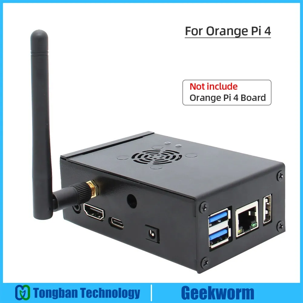 Чехол Orange Pi 4 с вентилятором охлаждения металлический чехол 4/корпус адаптером
