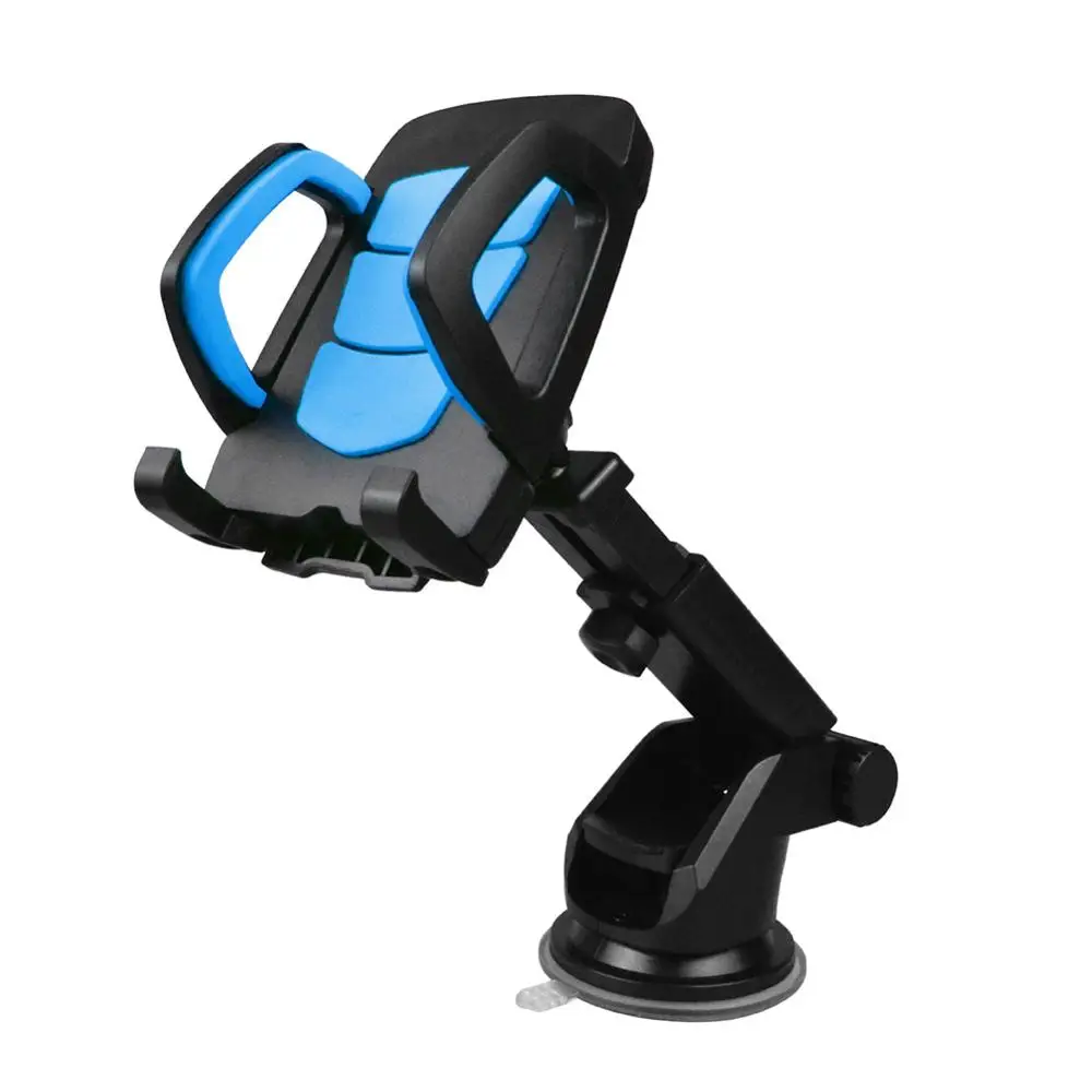 Blue Автомобильный держатель для телефона с поворотом на 360 градусов, регулируемый угол, на приборную панель, лобовое стекло, телефонный Кронштейн для телефонов 4," до 6,8" - Цвет: Blue