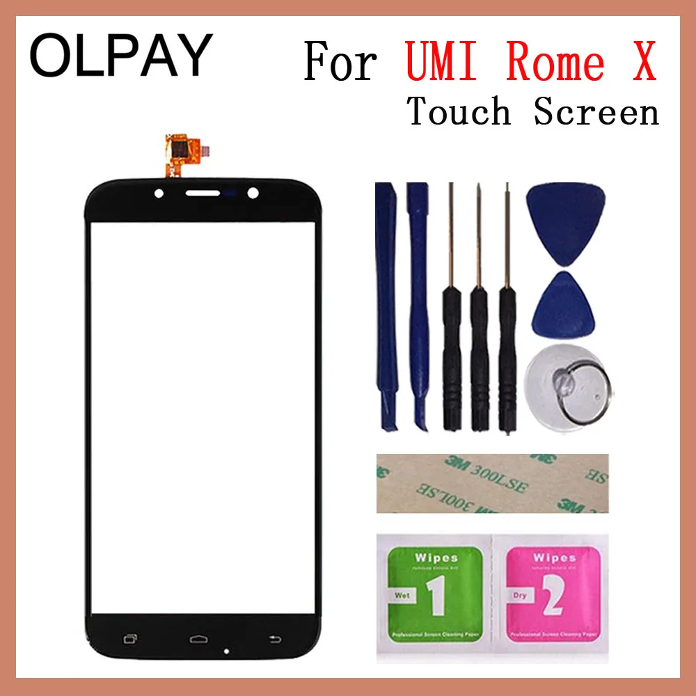 OLPAY 5.5'' Mobile Phone Touch Screen Digitizer For Umi Rome Rome X Touch Glass Sensor Tools Free Adhesive And Wipes