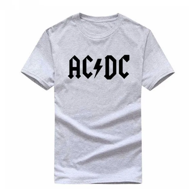 Camisetas Hombre AC/DC Группа рок футболка для мужчин s acdc Графические футболки принт о-образный вырез хип-хоп короткий рукав Повседневная футболка мужская одежда - Цвет: P37  Gray and Black