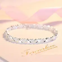 Популярный простой привлекательный браслет с серебряной цепочкой, элегантные браслеты с трубчатым элементом для женщин и девушек, аксессуары для свадебных ювелирных изделий