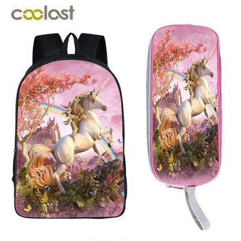 

Unicorn Bag Children School Bags Dab Panda Backpacks for Teenage Girls Boys Book Bag Cartoon Mochila + Pencil Holder Kids Gift