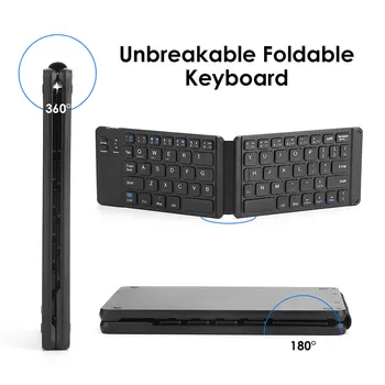 

Mini Folding Bluetooth Keyboard for Mobile Phone Tablet Laptop 67 Keys Rechargeable Wireless Keyboard for iOS Android Windows