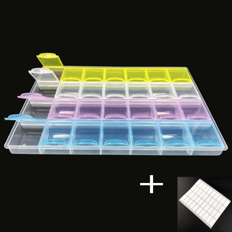 28 Cells Diamond Painting Tools Beads Container Accessories Rhinestones Storage Case Organizer Wholesale | Дом и сад