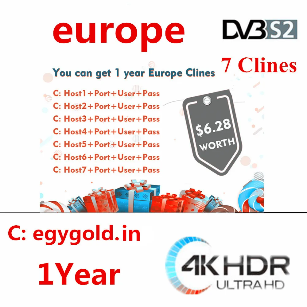 Год Full HD Cccams 7 lineas 1 год Astra Hispasat DVB-S/S2 decodificador satelite servidor