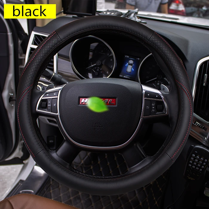 black Для maval H9- автомобильный чехол на руль высокого качества, противоскользящий чехол на руль, аксессуары для украшения автомобиля - Цвет: black