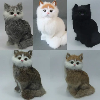 

Simulation Cat Realistic Cute Plush White Cats Toys Cat Dolls Table Decor Kids Boys Girls Gift