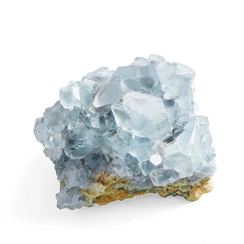 

1 PC Natural Blue Celestite Crystal Stone Geometry DIY Mineral Healing Cluster Geode Irregular Gem Home Decoration Specimen