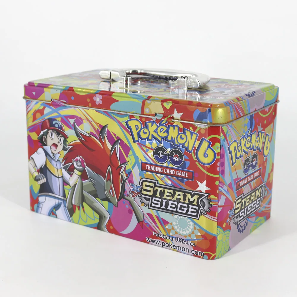 Takara Tomy Pokemon Card, металлическая коробка, настольная карточная игра, Мега тренажер, коллекция энергии, настольные карты, боевые игрушки, 153 карт для детей