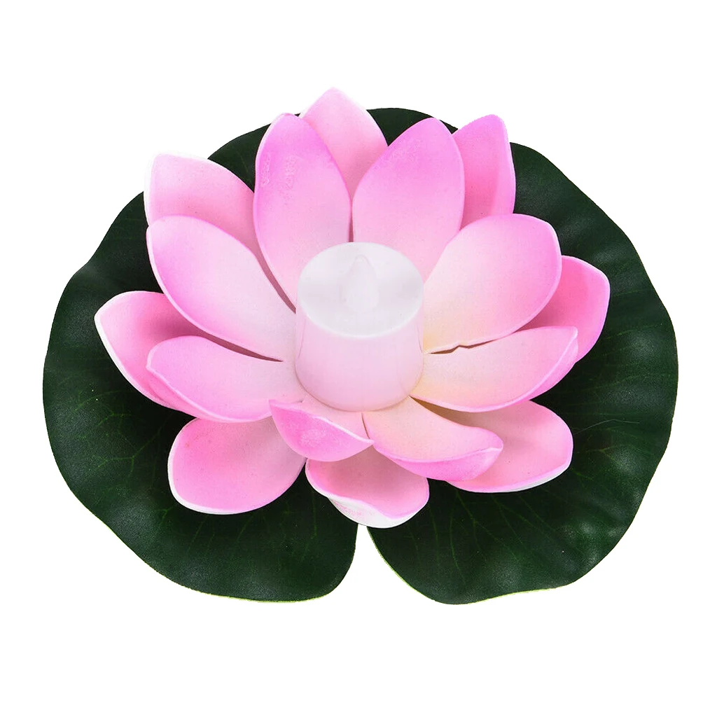 Floating Tealight Candles Lotus Flower Pool Lights Flameless Night Lights
