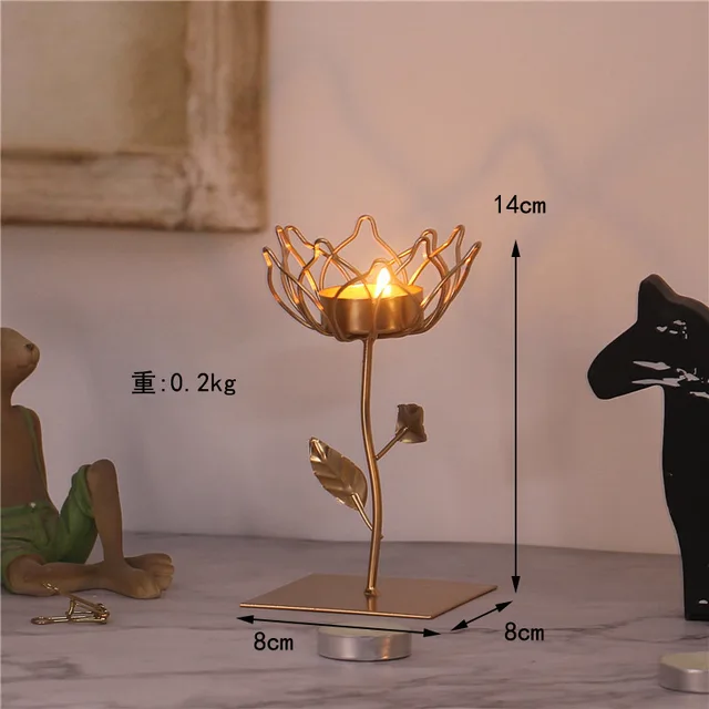 belupai Nordic Wrought Iron Candlestick Golden Bird Scented Candleholder Wedding Dining Table Decoration Candle Stand 