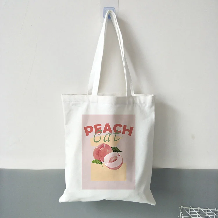 Honey peach, Холщовая Сумка, сумка для покупок, на заказ, с принтом логотипа, текст, сделай сам, для ежедневного использования, экологическая, многоразовая утилизация