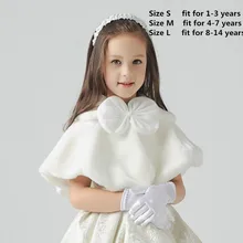 Белые Свадебные накидки с цветами для девочек,, дешевые накидки из искусственного меха на осень и зиму, болеро, шали, болеро