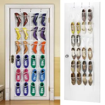 

24 Grid Foldable Wardrobe Wall Door Back Hanging Bag Underwear Sock Tie Hanging Shoe Storage Organizer Sundries Pouch Organizers