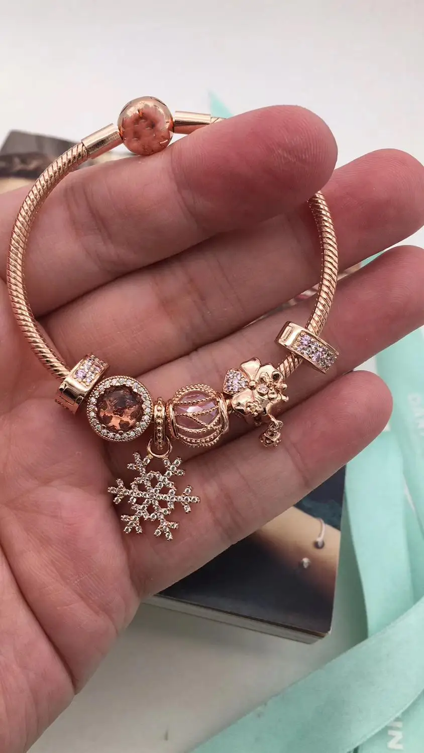 

Keris Store High Quality Original 1:1 100%925 Sterling Silver Rose Gold Cat Eye Snake Bone Bracelet Free Shipping