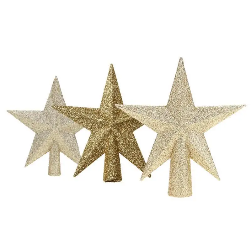 1PC Gold 11cm Блестящие звезды Рождественская Елка Топ блестящий красный/Золотой/Серебряный звезда рождественские украшения Топпер украшение дома новогодние вечерние принадлежности - Цвет: 1PC Gold 11cm