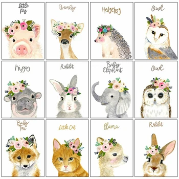 

HUACAN Diamond Embroidery Animal Owl Pictures Of Rhinestones 5D DIY Diamond Painting Kit Pig Chicken Mosaic Sale Decor For Home
