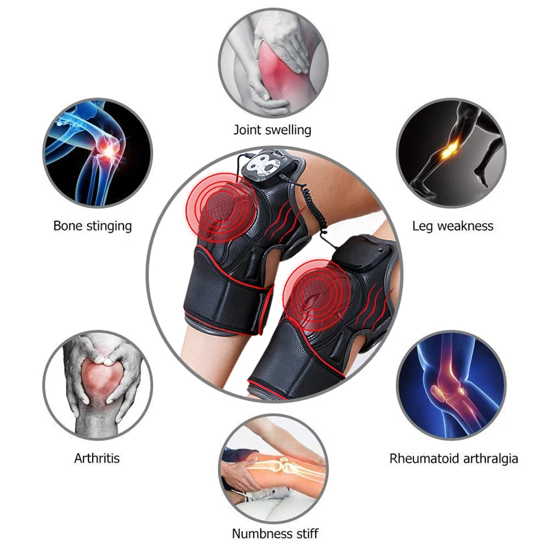 Магнитный Вибрационный нагревательный Массажер для коленного сустава, ревматоидный артрит, физиотерапия, массаж, облегчение боли, реабилитационное оборудование