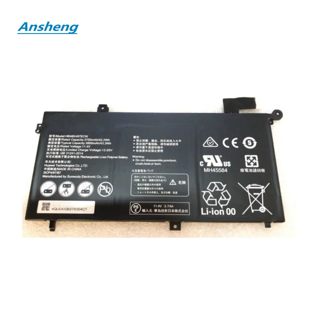 Ansheng Высокое качество 3800 мАч HB46K497ECW батарея для HUAWEI MRC-W60 Matebook D PL-W19