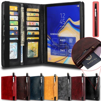 

Business Pen sheath Case for tablet Samsung Galaxy Tab A 10.5 sm T590 T595 T597 Flip Cover tab A A2 T590 case/Multiple card slot