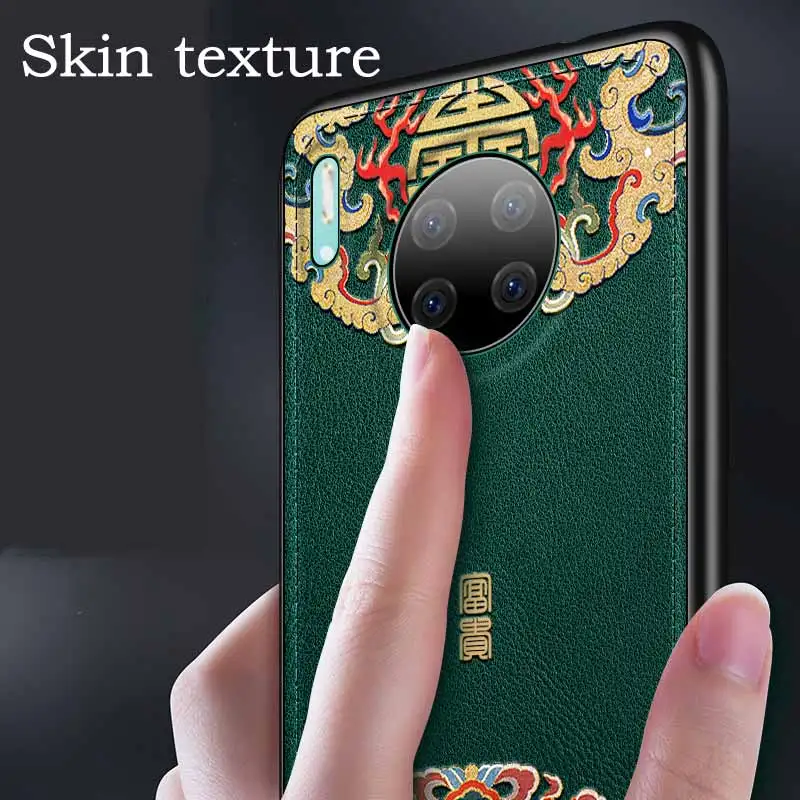 Для huawei mate 30 Pro 30 20 5G чехол из искусственной кожи HD рельефный узор противоударный матовый чехол для huawei mate 30 30Pro Funda корпус