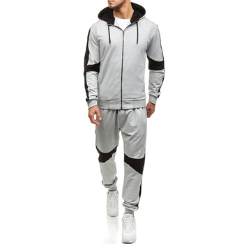

Men Sweat Suit 2019 Spring New Hooded Sweater Suit Men's Casual Suit Outdoor Sports Suit Men's Color Matching Sportswear BB50T