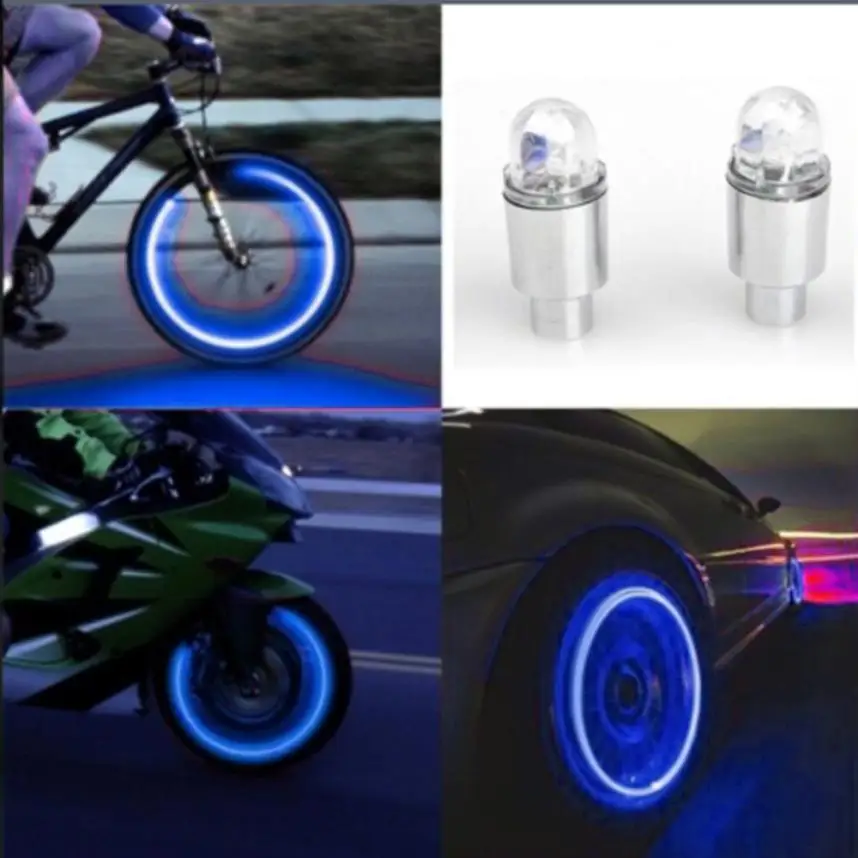 CARPRIE автомобильные аксессуары, товары для велосипеда, неоновый синий стробоскоп, светодиодный колпачок для шин, 2 шт., синий цвет, автомобильные аксессуары#1011
