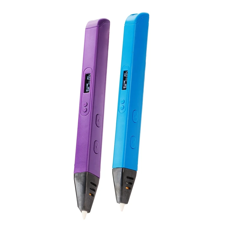 

2 Set Rp800a 3D Professional Printing 3D Pen with Display Generation for Doodling Art Craft Making and Education Us Plug,Blue &