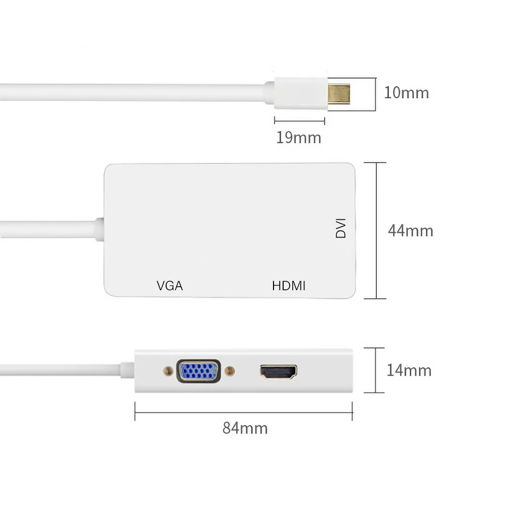 Портативный Micro USB Mini 1080P DP к HDMI VGA DVI кабель адаптер конвертер для Macbook Pro удобный в использовании
