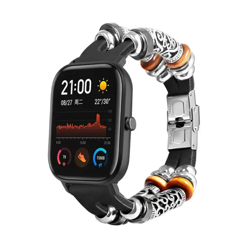 DIY Vintage Metal Clasp Wrist Strap Watch Band for Huami Amazfit GTS 20MM Watch