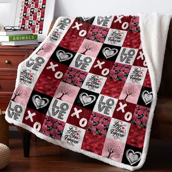 

Valentine'S Day I Love You Forever Tree Love Bedspread Coverlet Blankets Fleece Throw Cover Wrap Personalized Thick