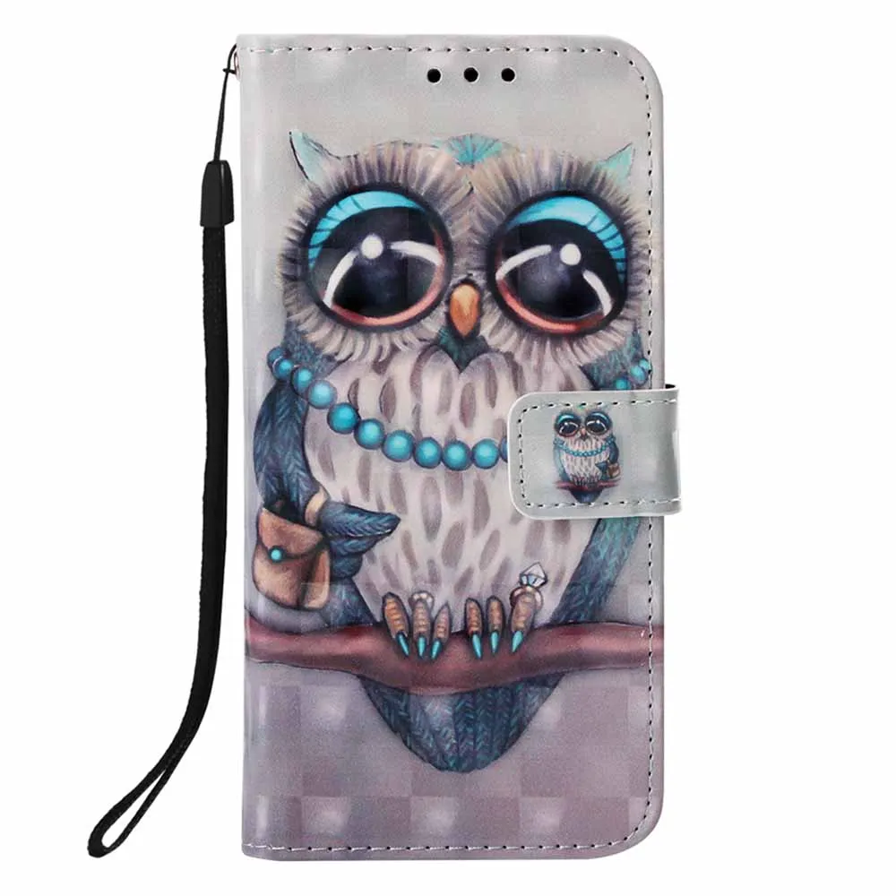 Чехол-бумажник флип-чехол для телефона для LG X Мощность 3 Stylo 4 Aristo 2 Plus G7 G8 V40 V50 ThinQ 5G K8 K9 K10 K11 K20 Plus кожаный чехол - Цвет: Gray Owl