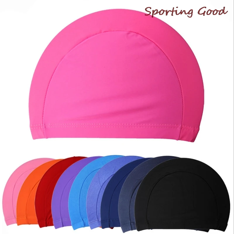 Fabric Protect Ears Long Hair Sports Swim Pool Swimming Cap Hat Adults Men Women Sporty Ultrathin Adult Bathing Caps Free Size
