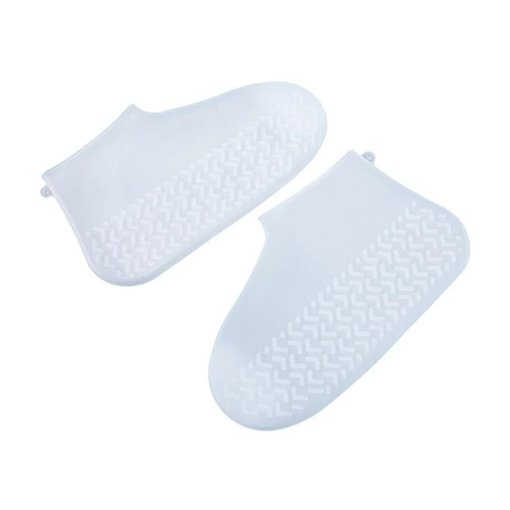 Многоразовый силикон бахилы и бахилы дождевые носки водонепроницаемые Нескользящие моющиеся протекторы для обуви в помещении и на открытом воздухе - Размер: S